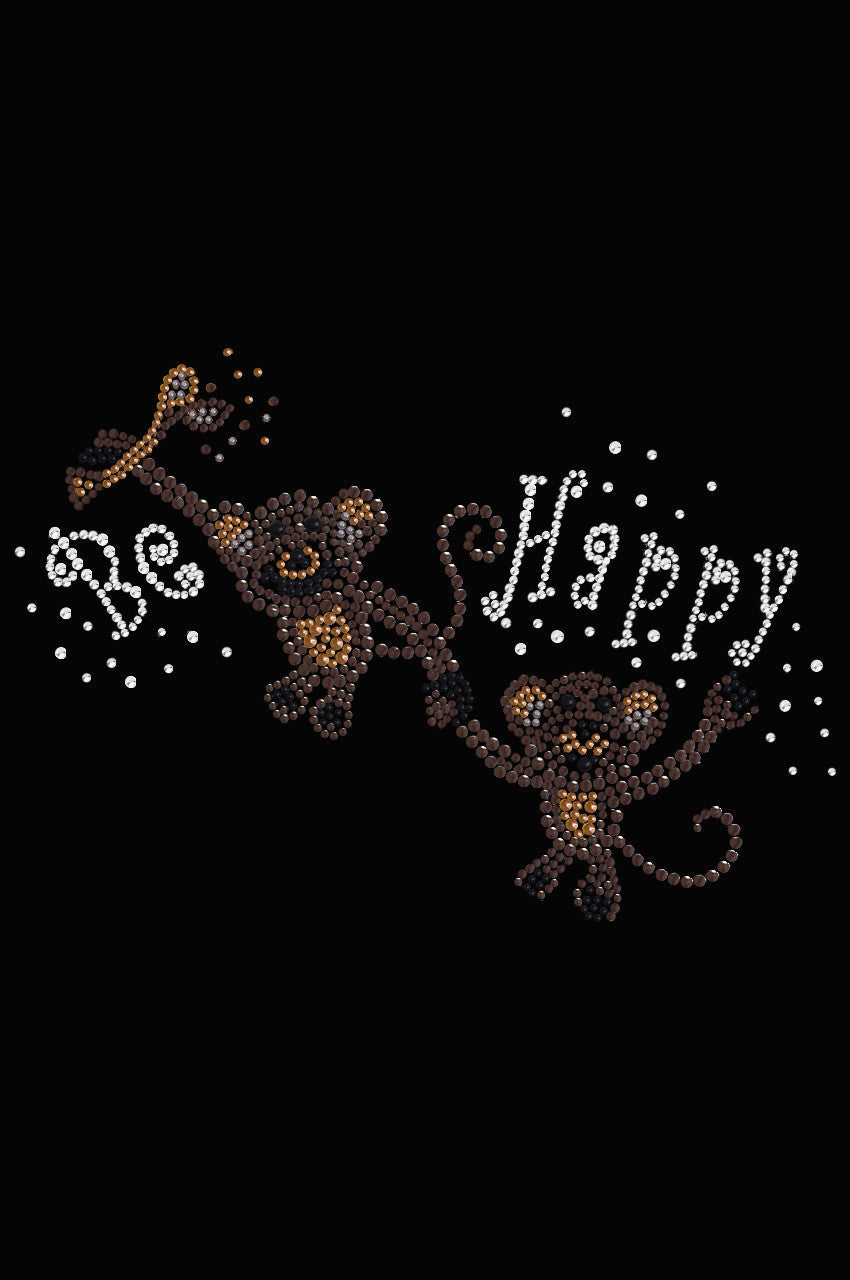 Monkeys - Be Happy - Womens T-shirt