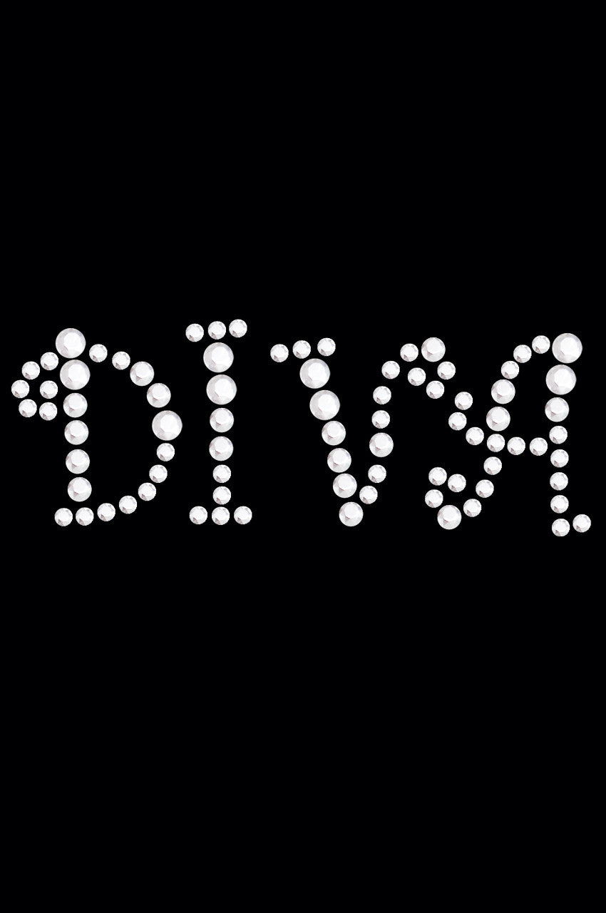 Diva (Silver Rhinestuds) - Womens T-shirt