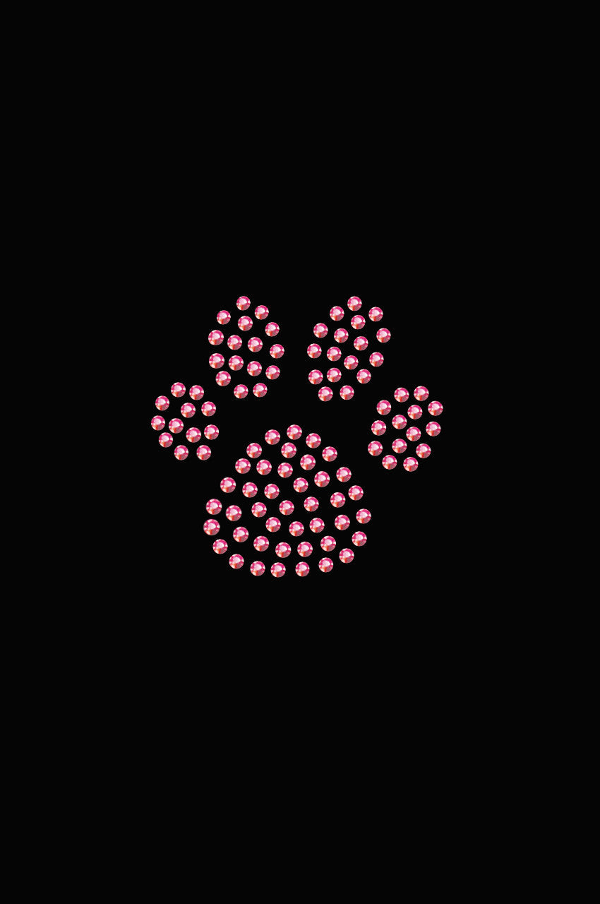 Paw (Pink Rhinestuds) - Womens T-shirt