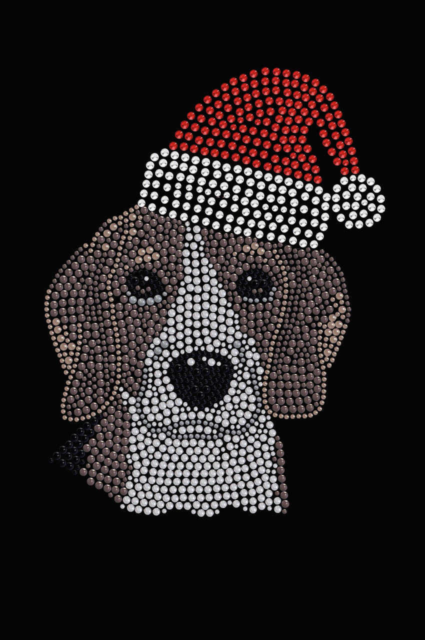 Beagle with Santa Hat - Womens Tee