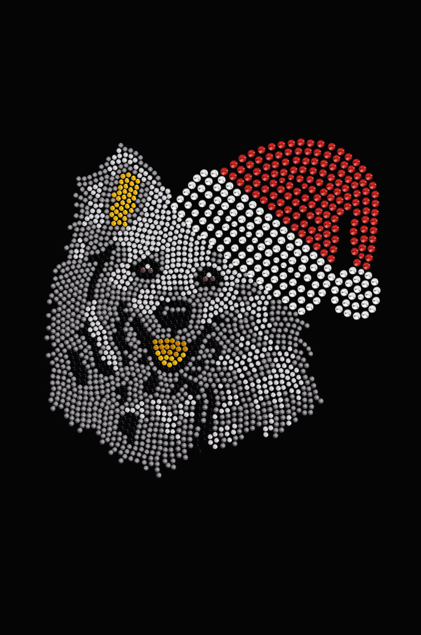 American Eskimo with Santa Hat - Womens Tee