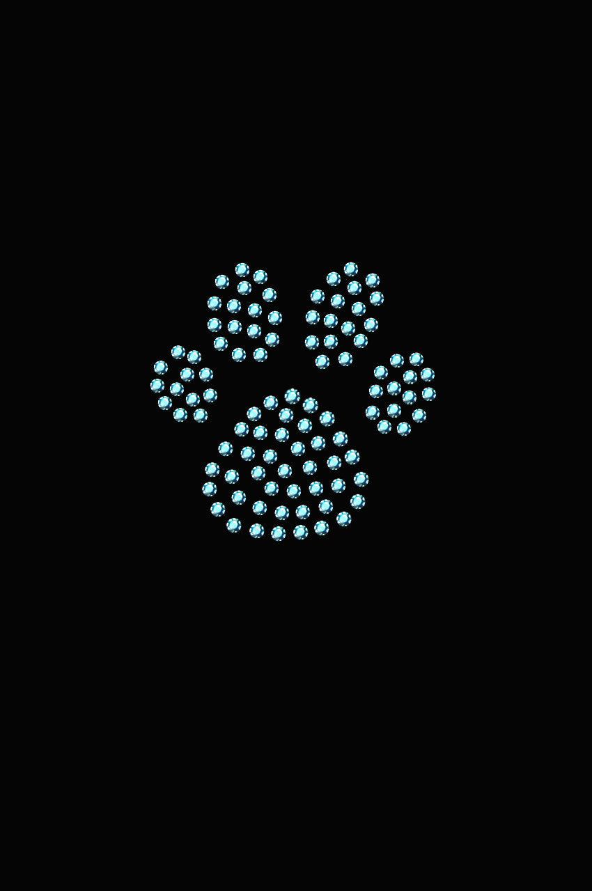 Paw (Blue Rhinestuds) - Womens T-shirt