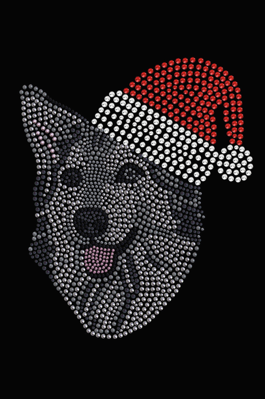Husky/Tamaskan with Santa Hat - Womens Tee