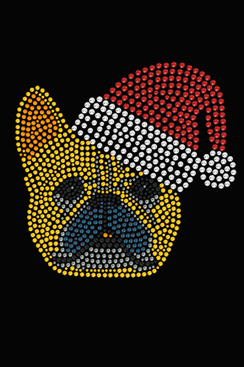 French Bull Dog with Santa Hat - Womens T-shirt
