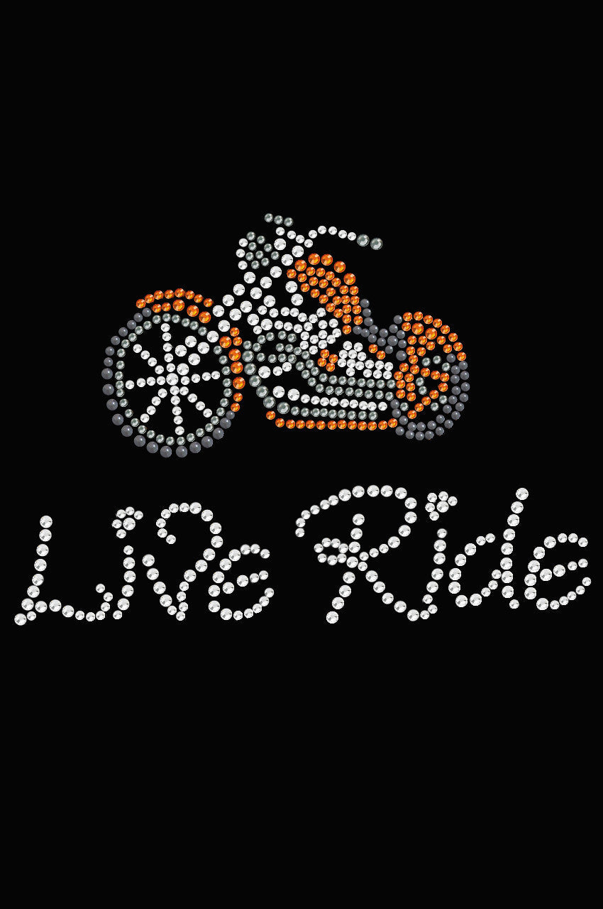 Live - Ride - Orange Motorcycle - Women's T-shirt