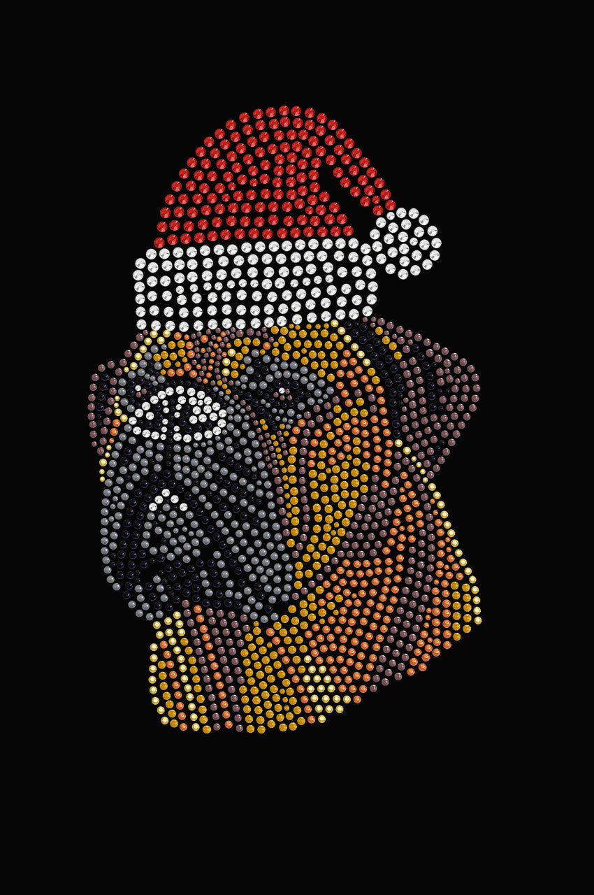 Bullmastiff with Santa Hat - Womens Tee