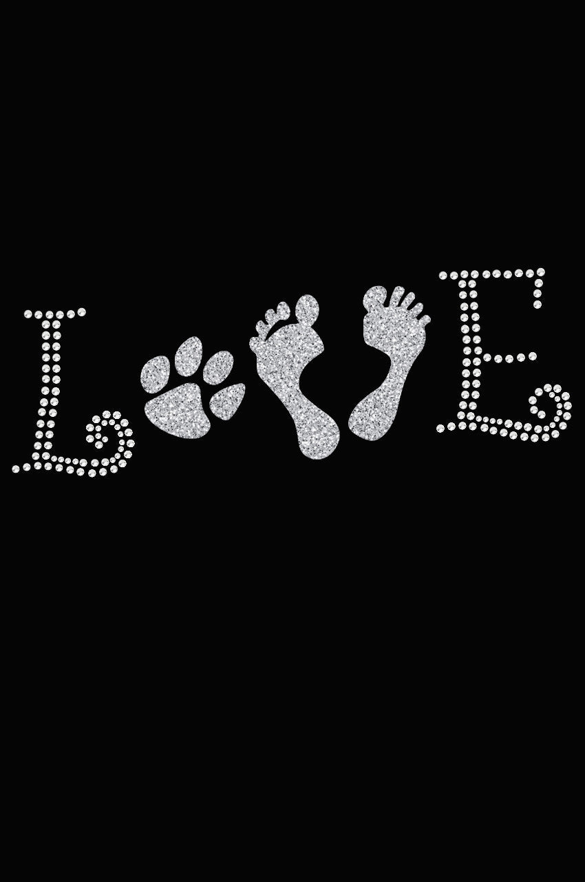 Love with Paw & Feet - Womens Tee