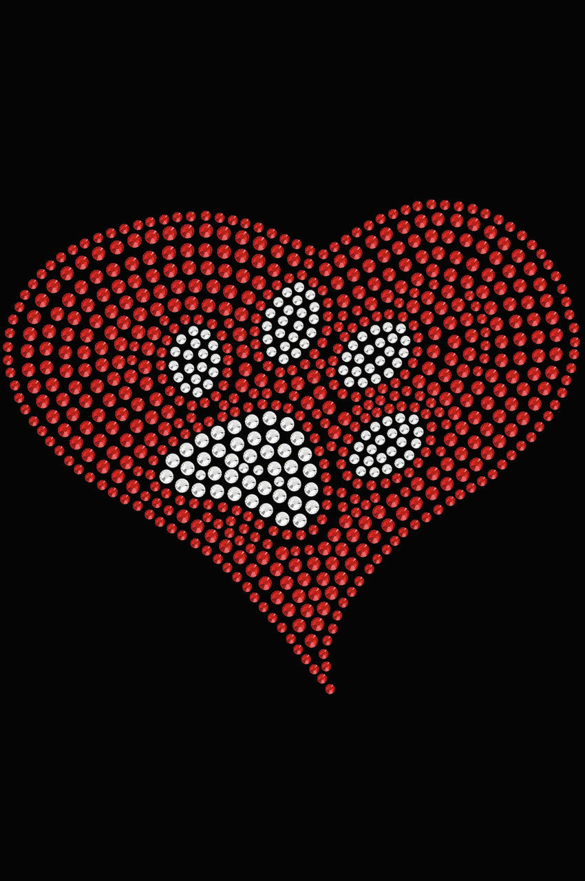 Red Heart with Paw 2 Bandanna