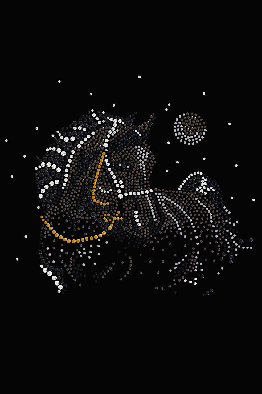 Horse with Stars & Moon - Womens T-shirt