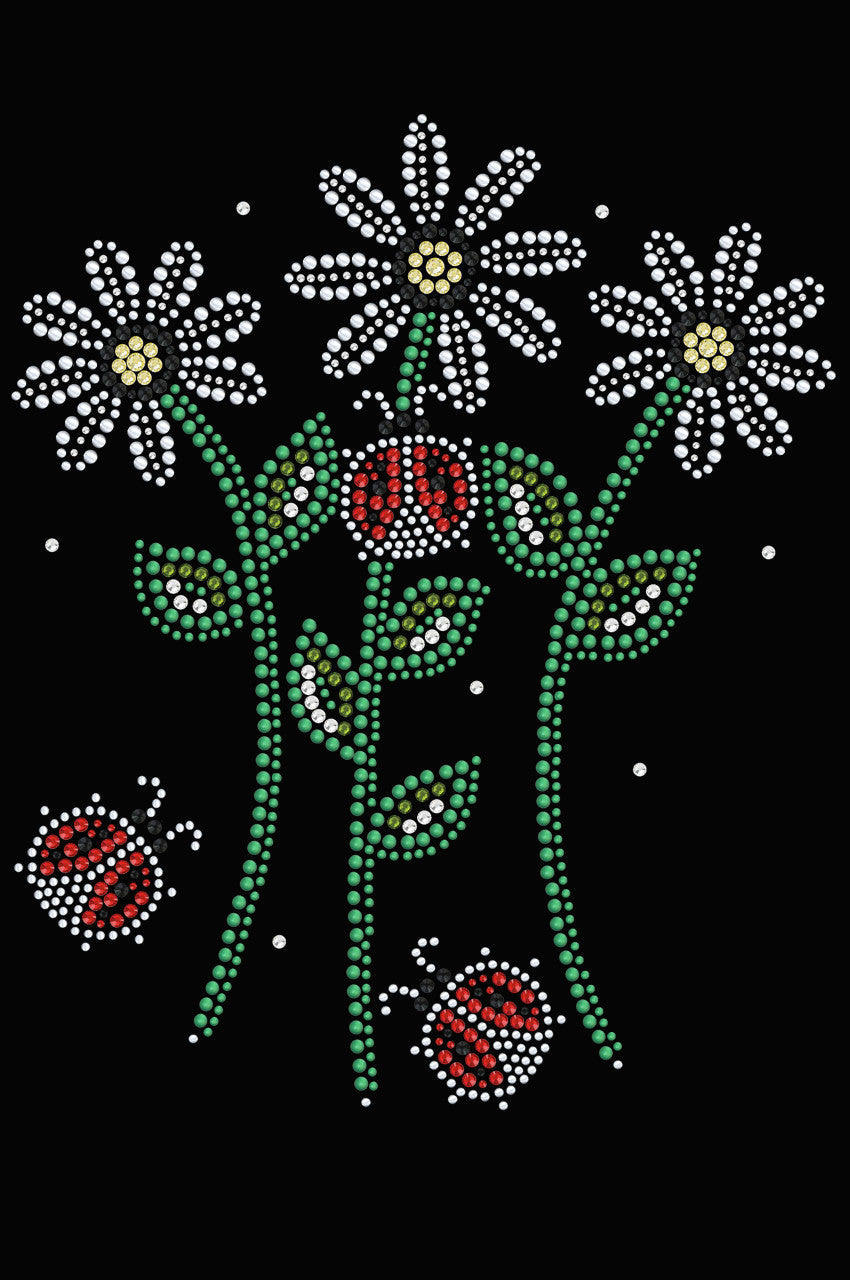 Daisies with Lady Bugs - Womens T-shirt