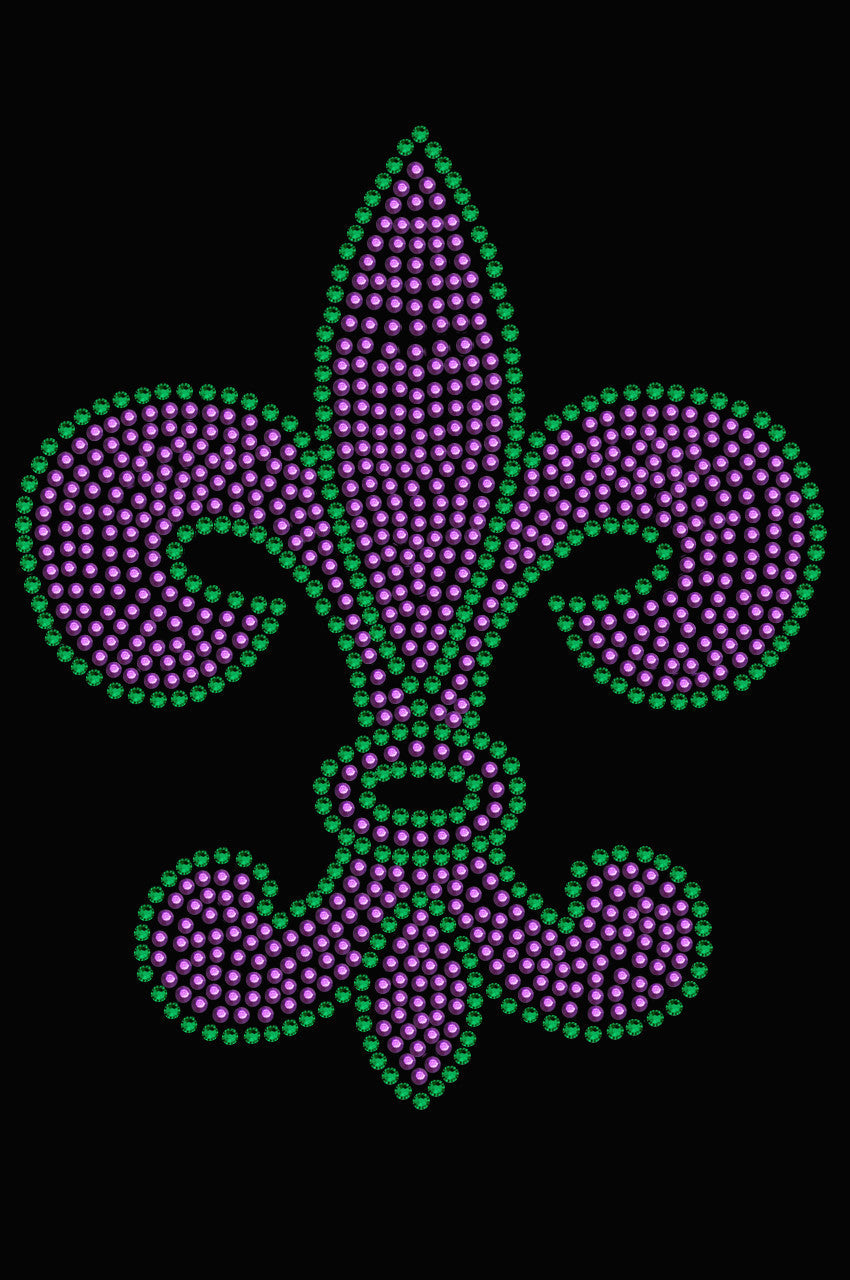 Fleur de Lis (Purple & Green) - Womens T-shirt