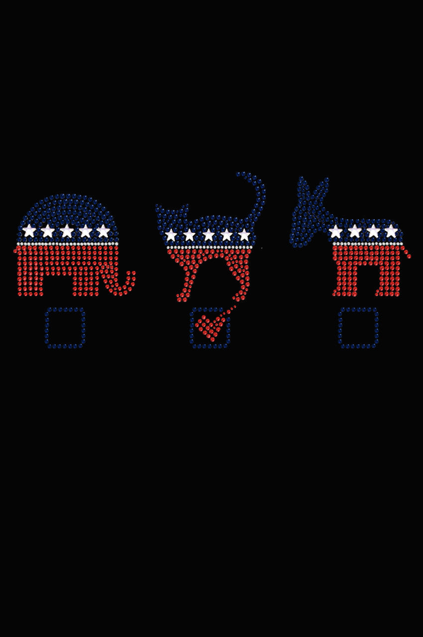 Vote Cat, Elephant, Donkey - Womens T-shirt