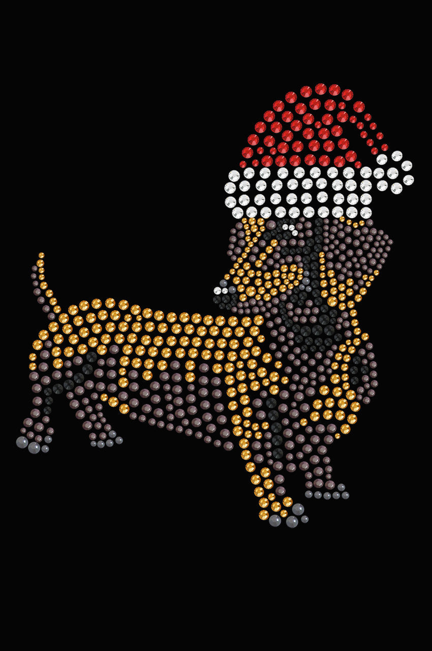 Dachshund 2 with Santa Hat - Womens T-shirt