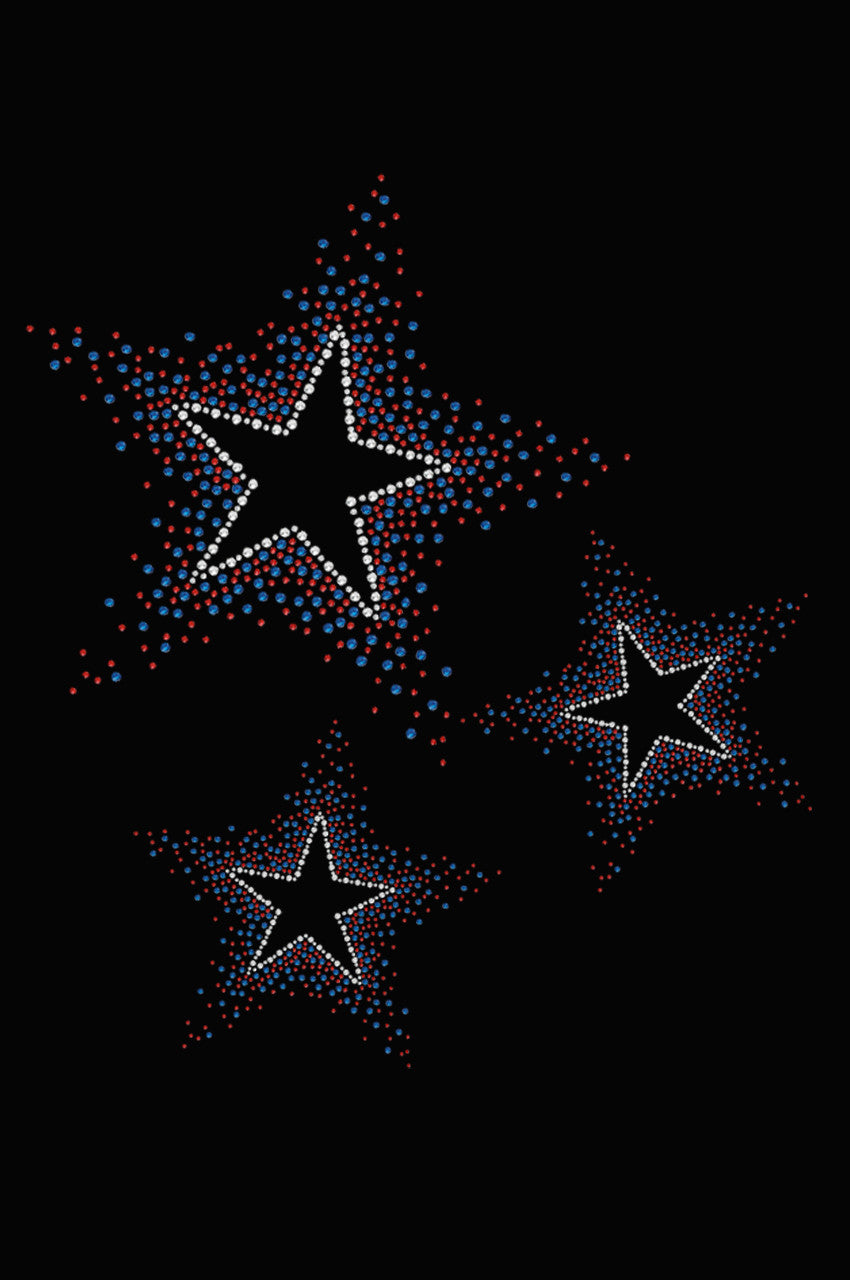 Three Stars (Red & Blue) - Womens T-shirt