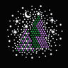 Purple & Green Christmas Trees with Austrian crystal Snowflakes  - Women's T-shirt