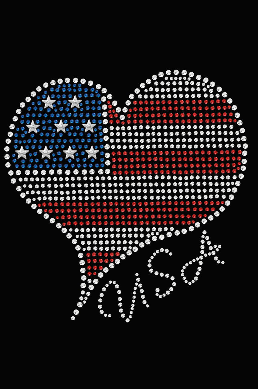 Patriotic American Heart 3 - Womens T-shirt