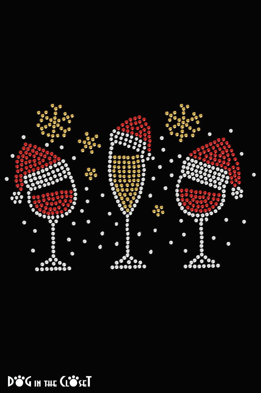 Christmas Wine Glasses - Womens Tee