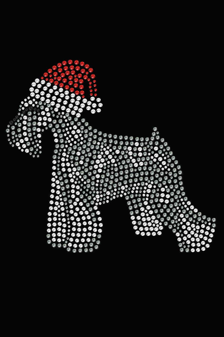 Schnauzer with Santa Hat - Womens T-shirt