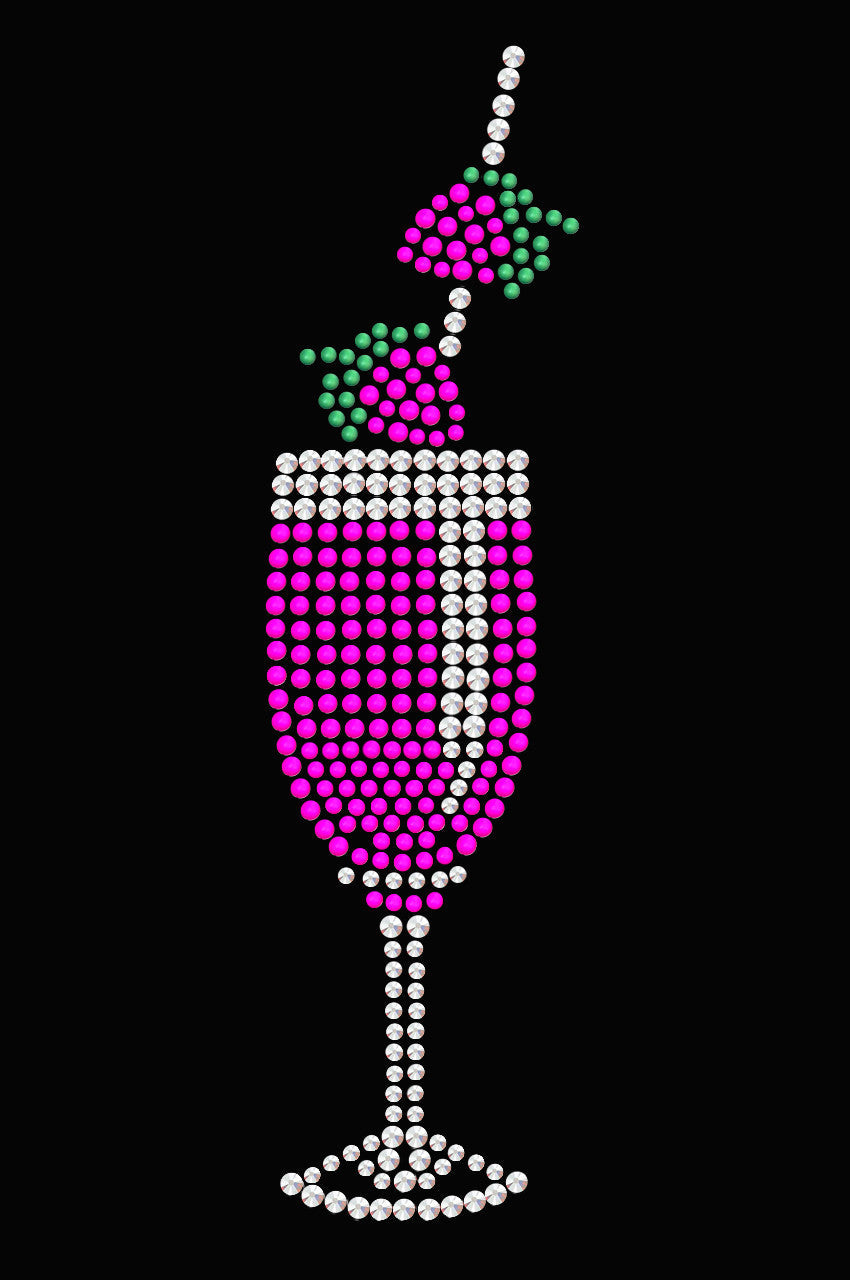 Strawberry Daiquiri - Austrian crystal Rhinestones - Womens T-shirt