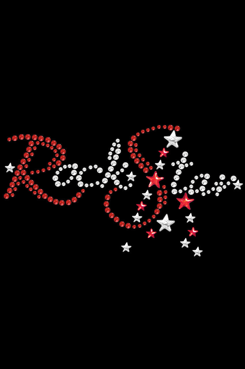 Rock Star (Red Austrian crystal Rhinestones) - Womens T-shirt
