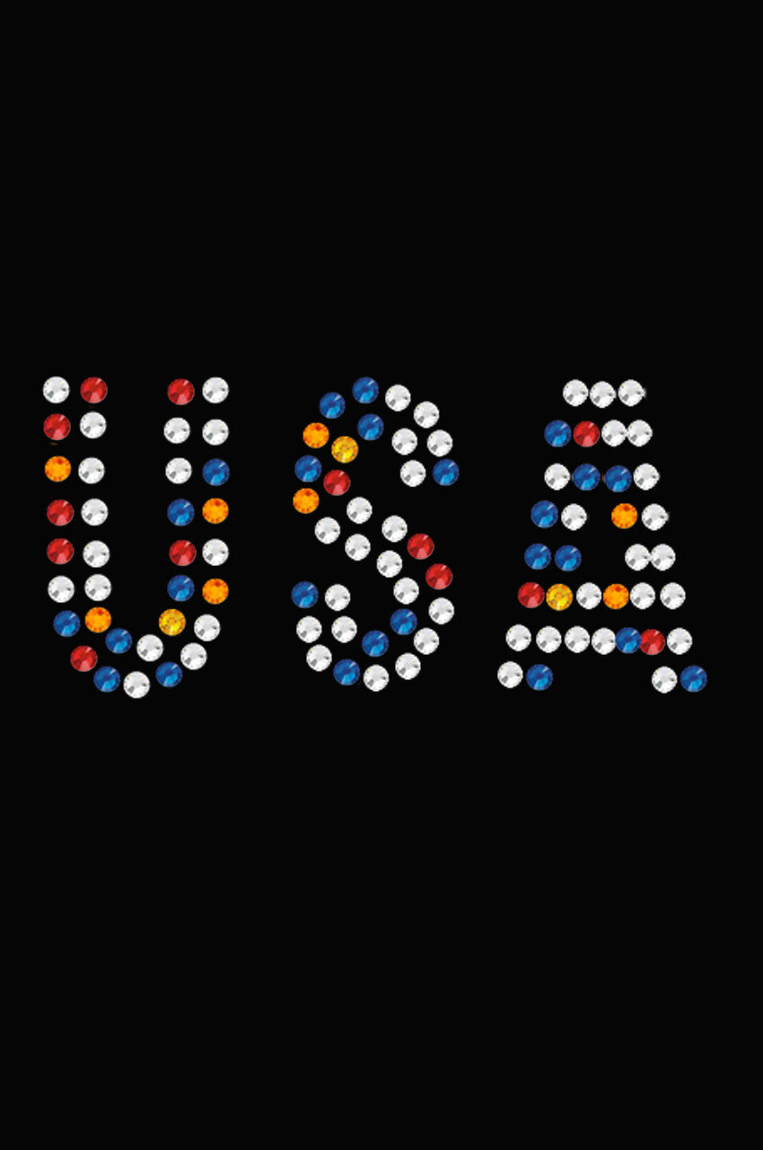 USA (Multicolor Rhinestones) - Womens T-shirt