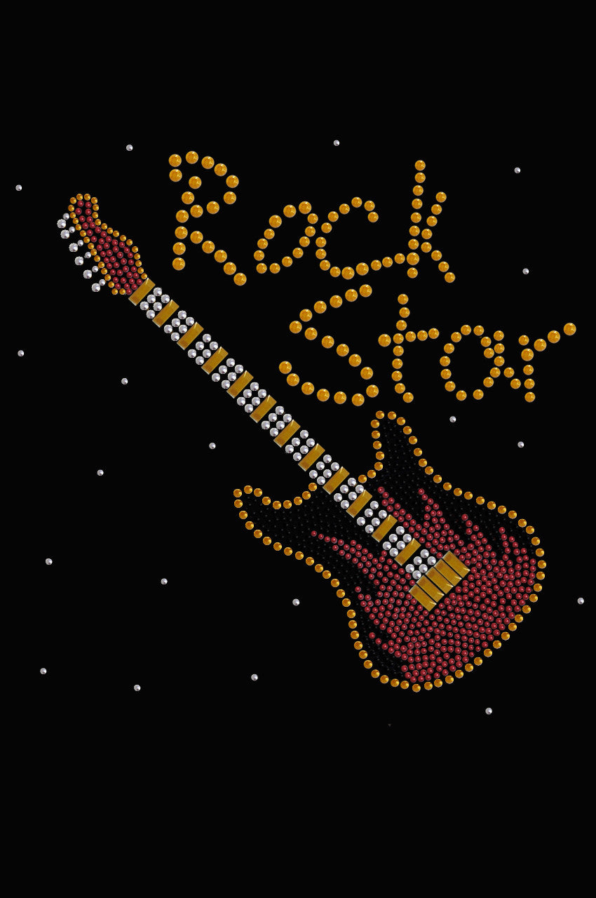 Rock Star with Red & Gold Guitar - Women's T-shirt