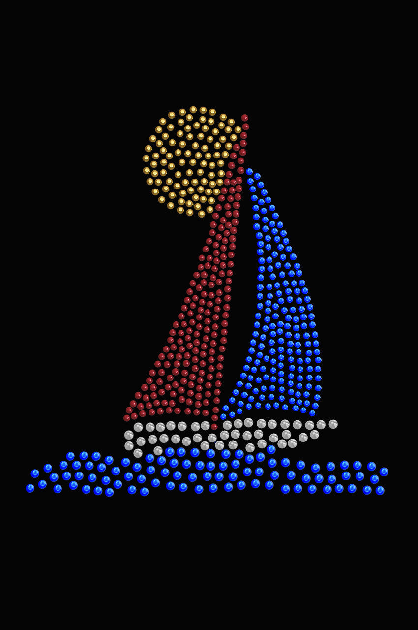 Sailboat (Rhinestud) - Womens T-shirt
