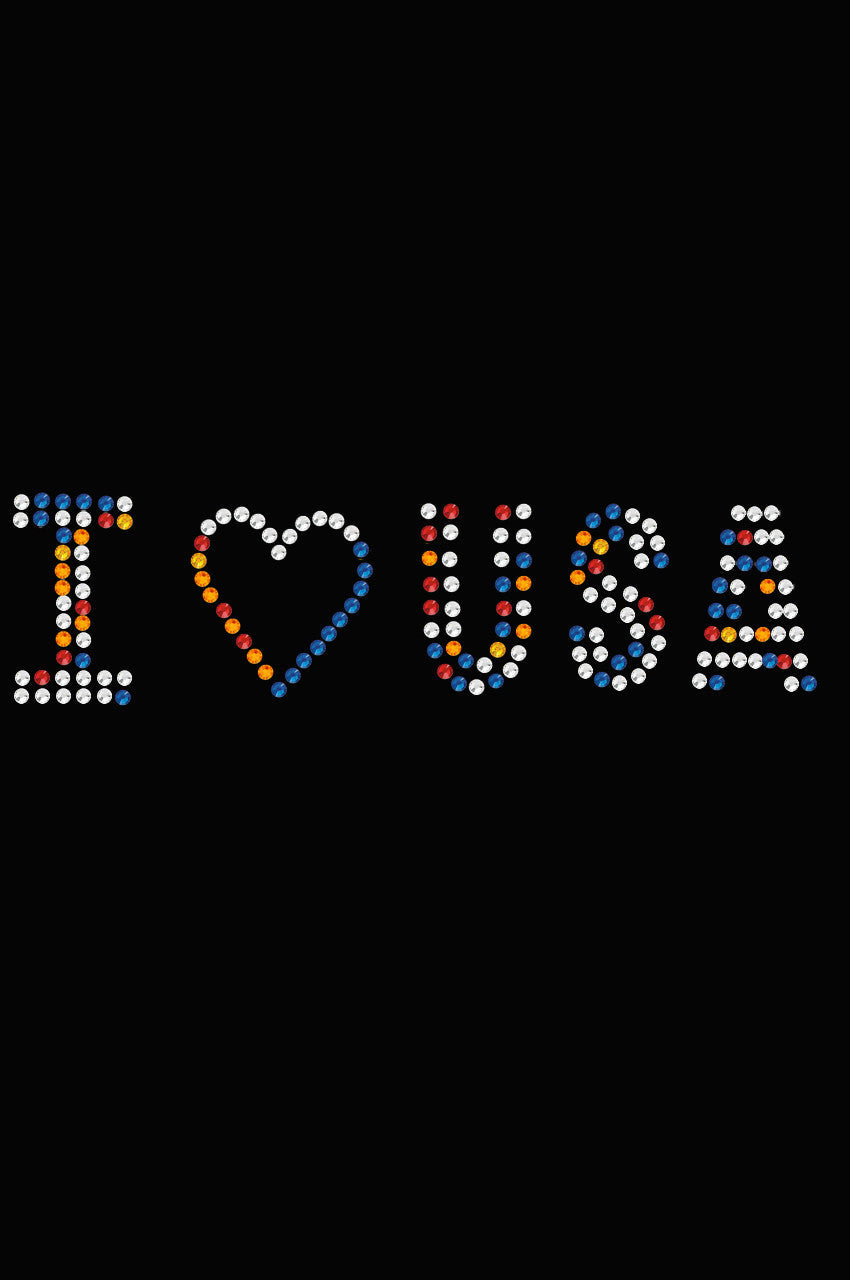 I Love USA (Multicolor Rhinestones) - Women's T-shirt