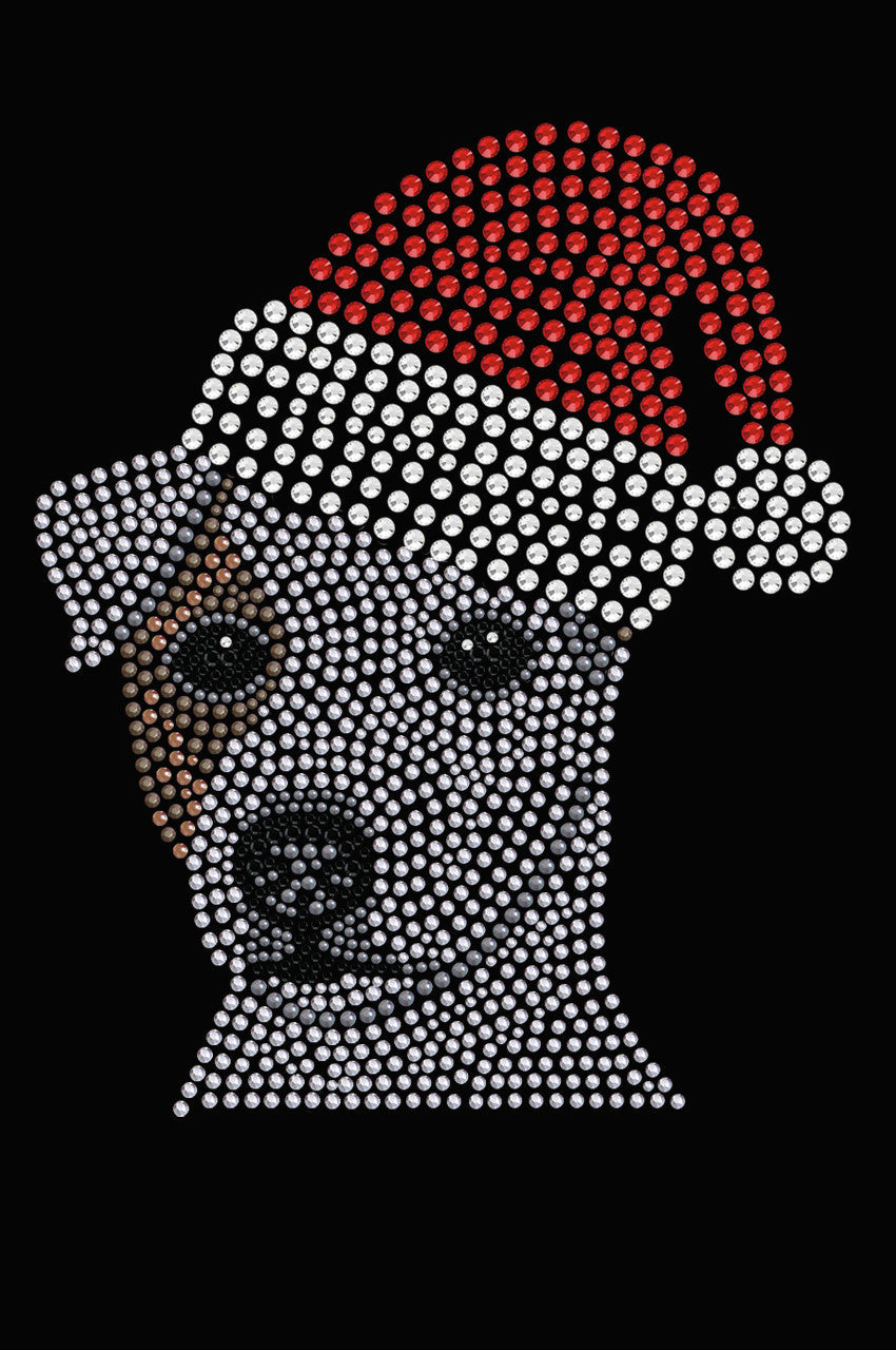 Jack Russell Terrier with Santa Hat - Womens T-shirt