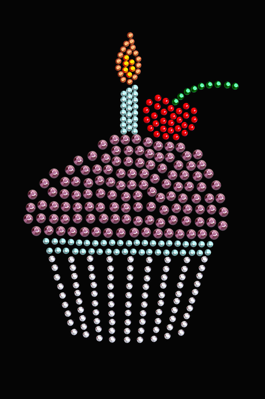 Cupcake with Candle - Womens T-shirt