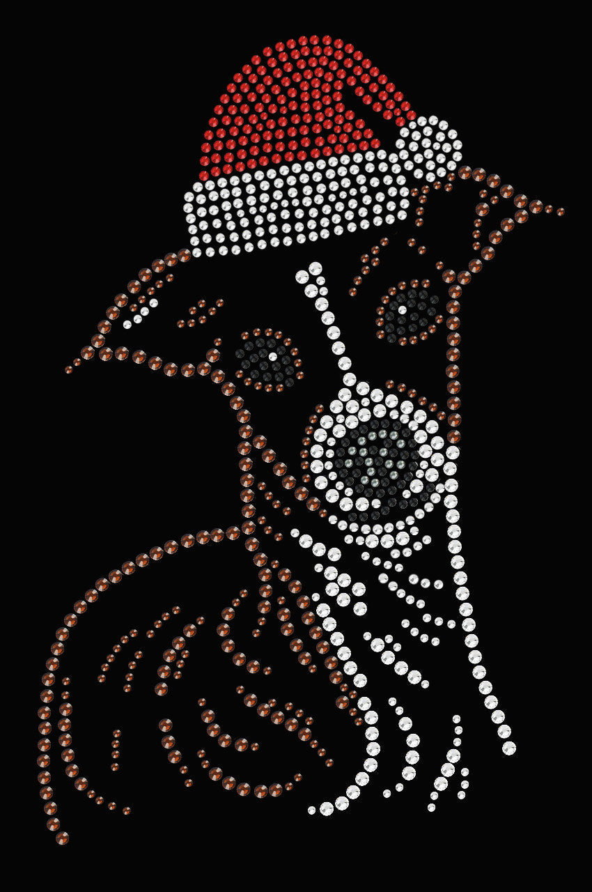 Italian Greyhound Face with Santa Hat - Women's T-shirt