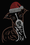 Italian Greyhound Face with Santa Hat - Womens T-shirt