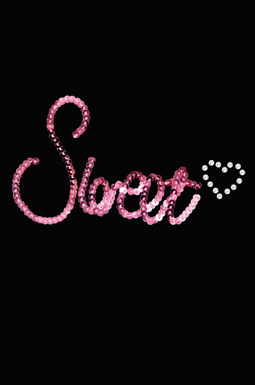 Sweet (Pink Sequins) - Womens T-shirt