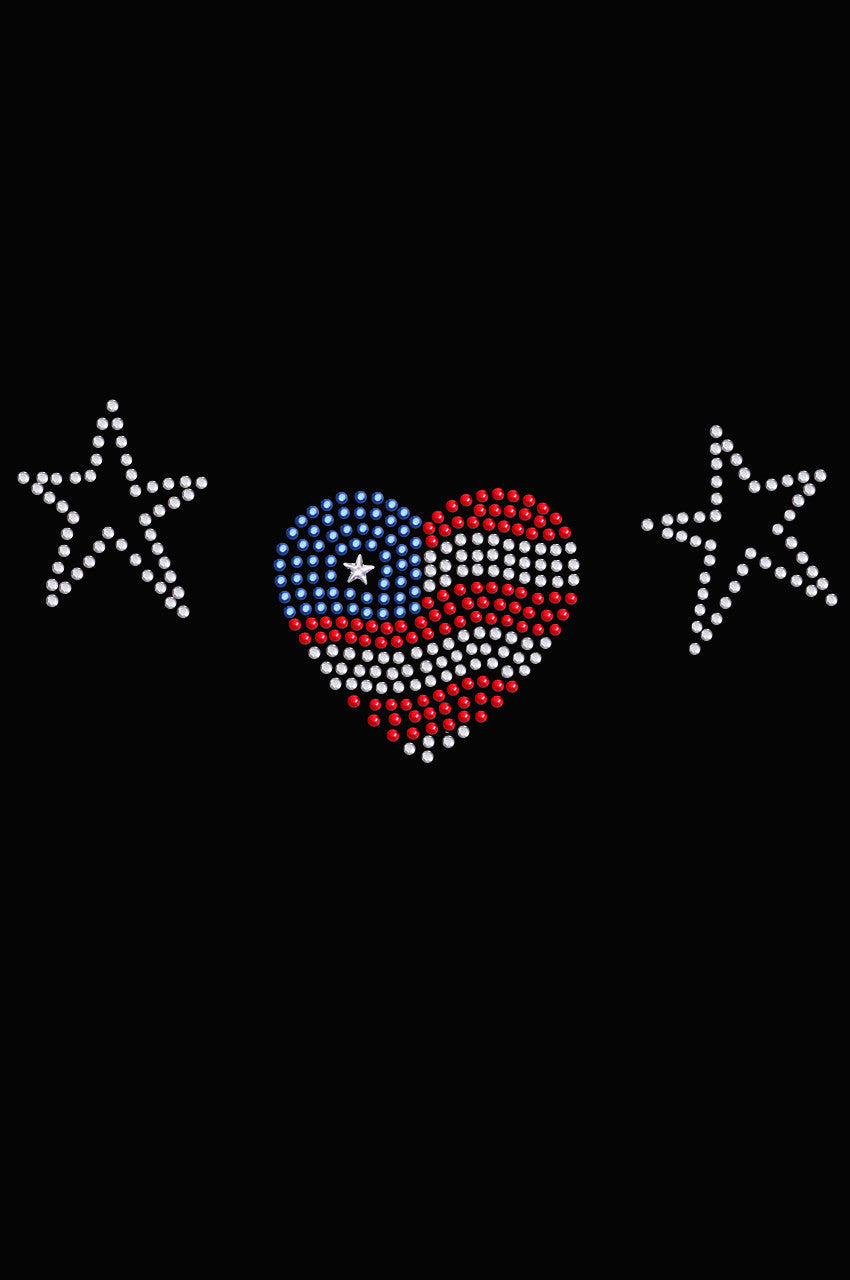 Patriotic Heart with Stars - Womens T-shirt