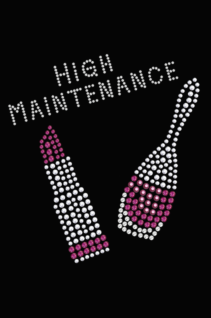 High Maintenance with Austrian crystal Nail Polish & Lipstick - Women's T-shirt