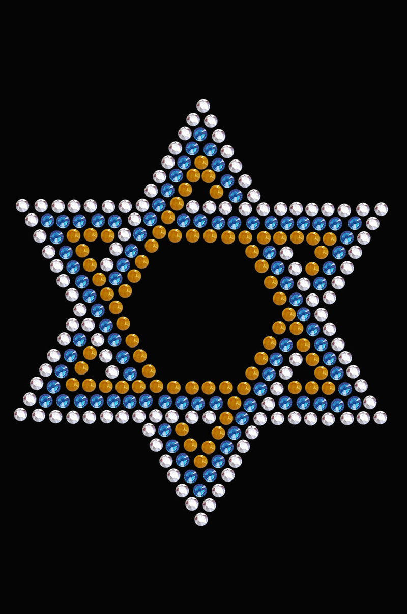 Star of David Blue & Gold (Small)- Bandanna