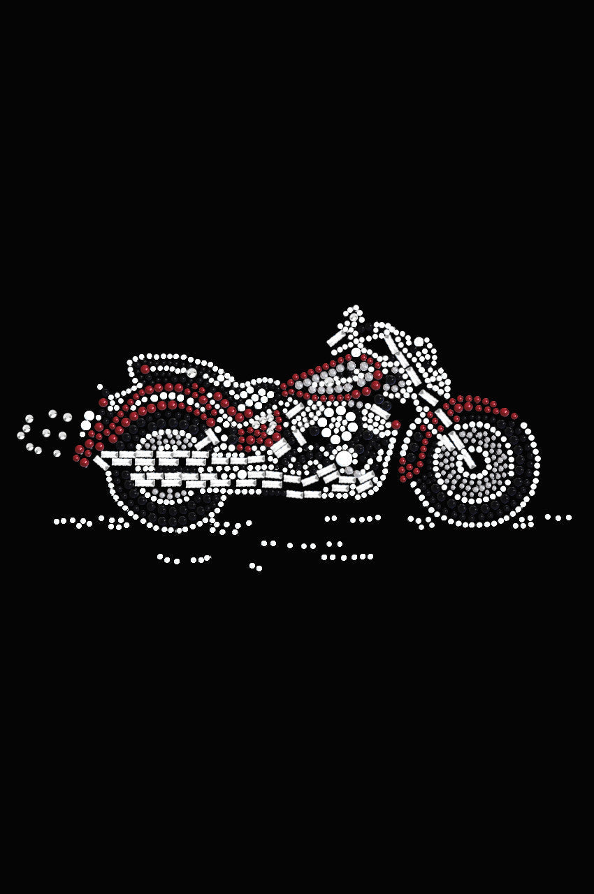 Motorcycle - Large Red & Black - Womens T-shirt