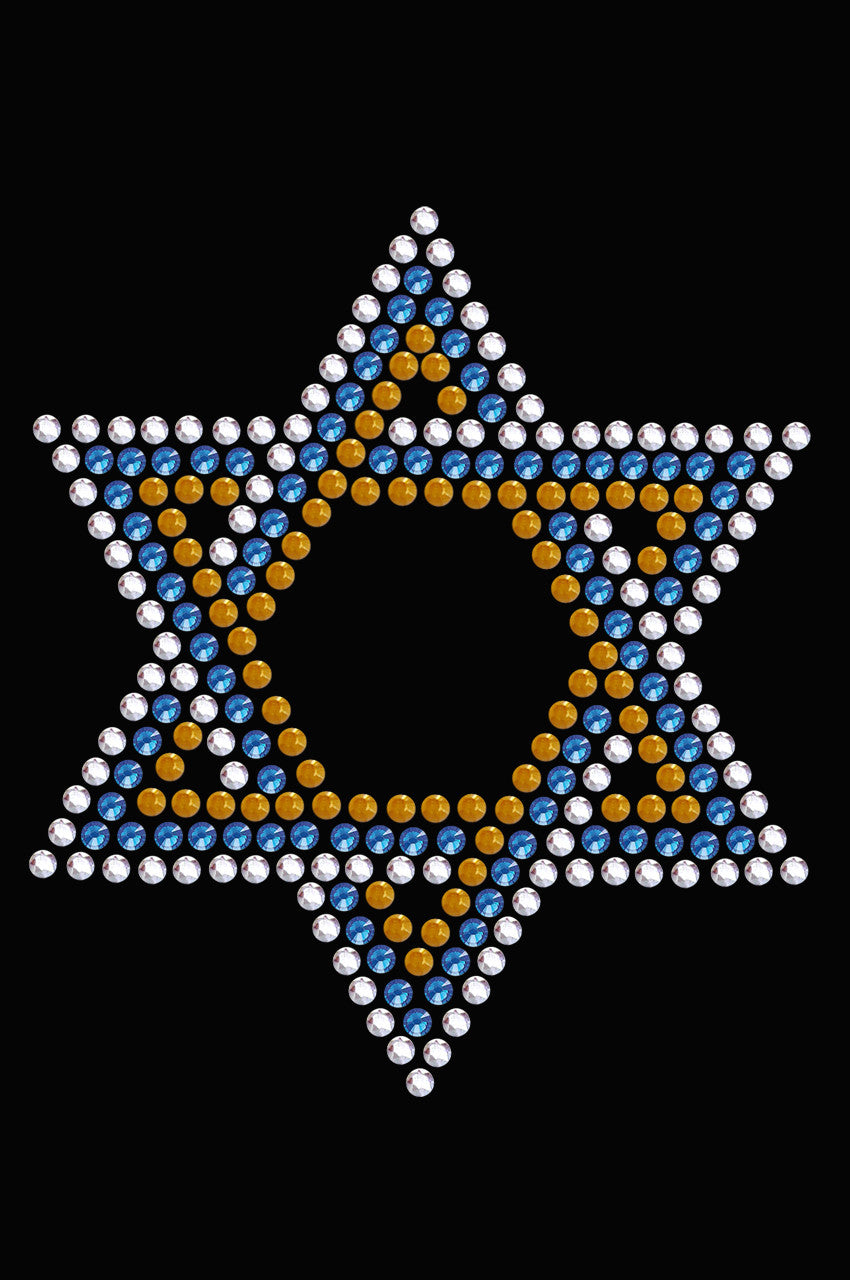 Star of David - Small (Blue, Silver, & Gold) - Womens T-shirt