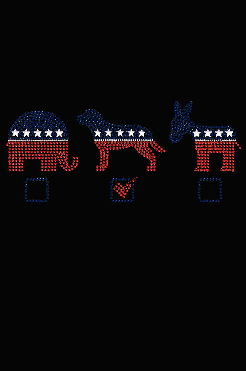Vote Dog, Elephant, Donkey - Womens T-shirt