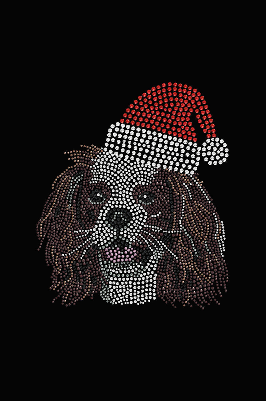 Cavalier King Charles Spaniel with Santa Hat - Womens Tee