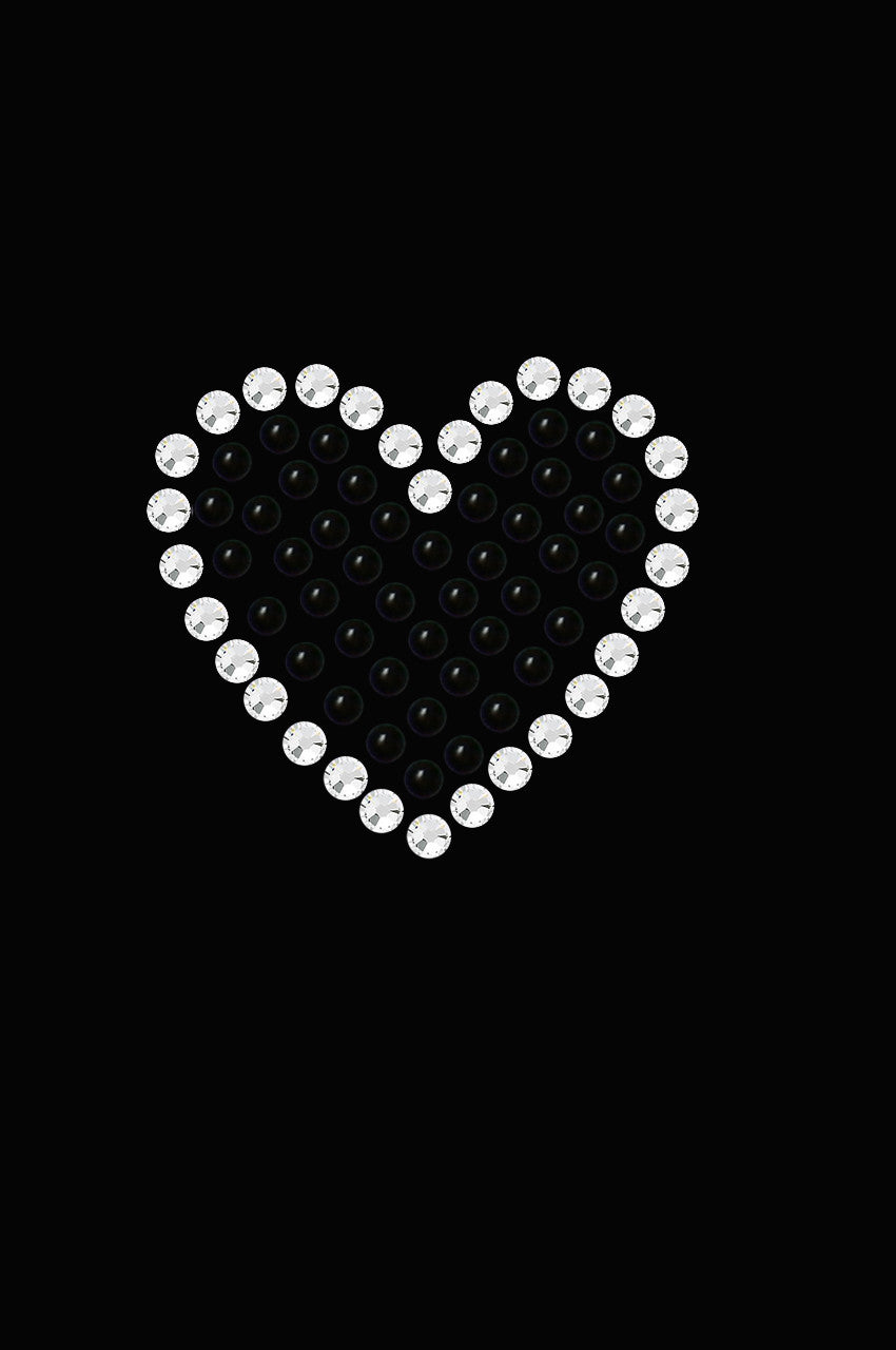 Black Rhinestone Heart - Womens T-shirt
