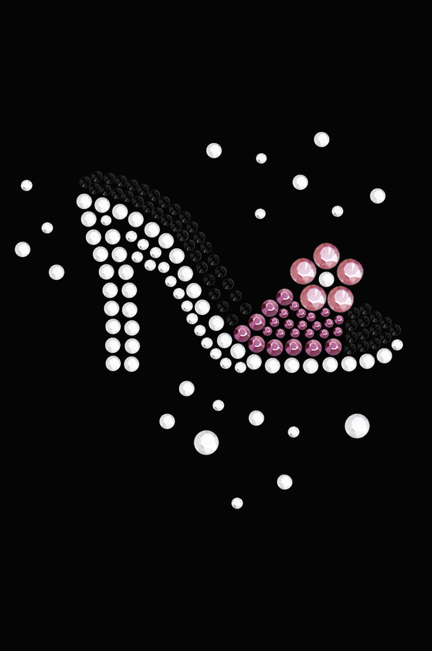 High Heel Shoe (Pink & Black) - Womens T-shirt