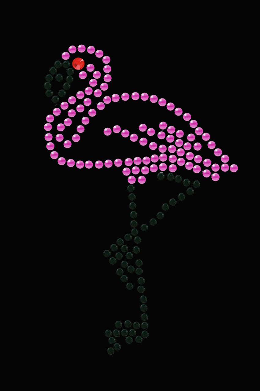 Pink Flamingo with Black Legs (Small) - Womens T-shirt