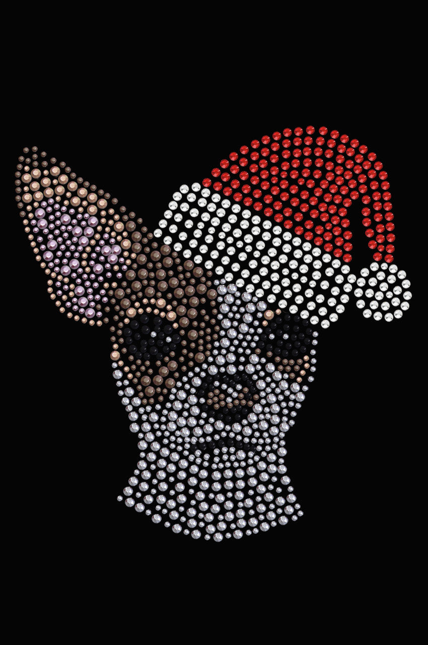 Chihuahua Face with Santa Hat - Womens T-shirt