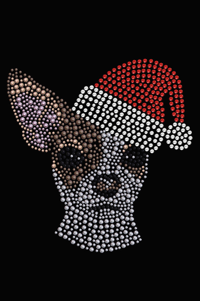 Chihuahua Face with Santa Hat - Women's T-shirt