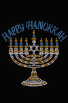 Menorah - Large (Blue, Silver, & Gold) - Womens T-shirt
