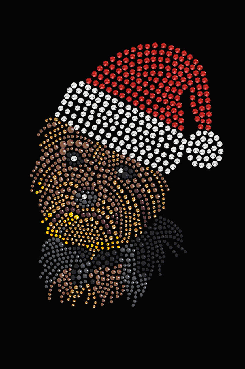 Yorkie Face 1 with Santa Hat - Womens T-shirt