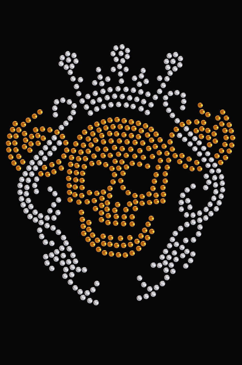 Gold Skull with Crown - Womens T-shirt