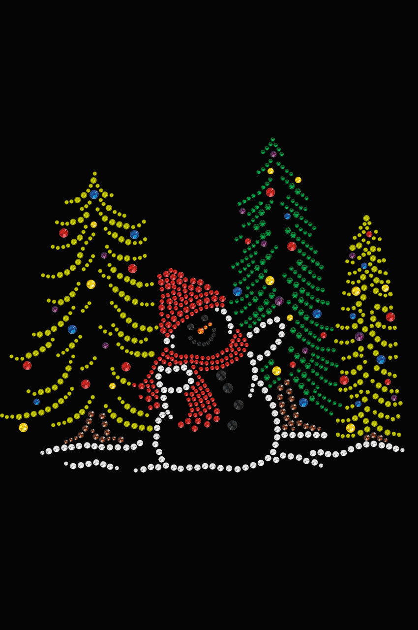 Snowman in Trees - Womens T-shirt