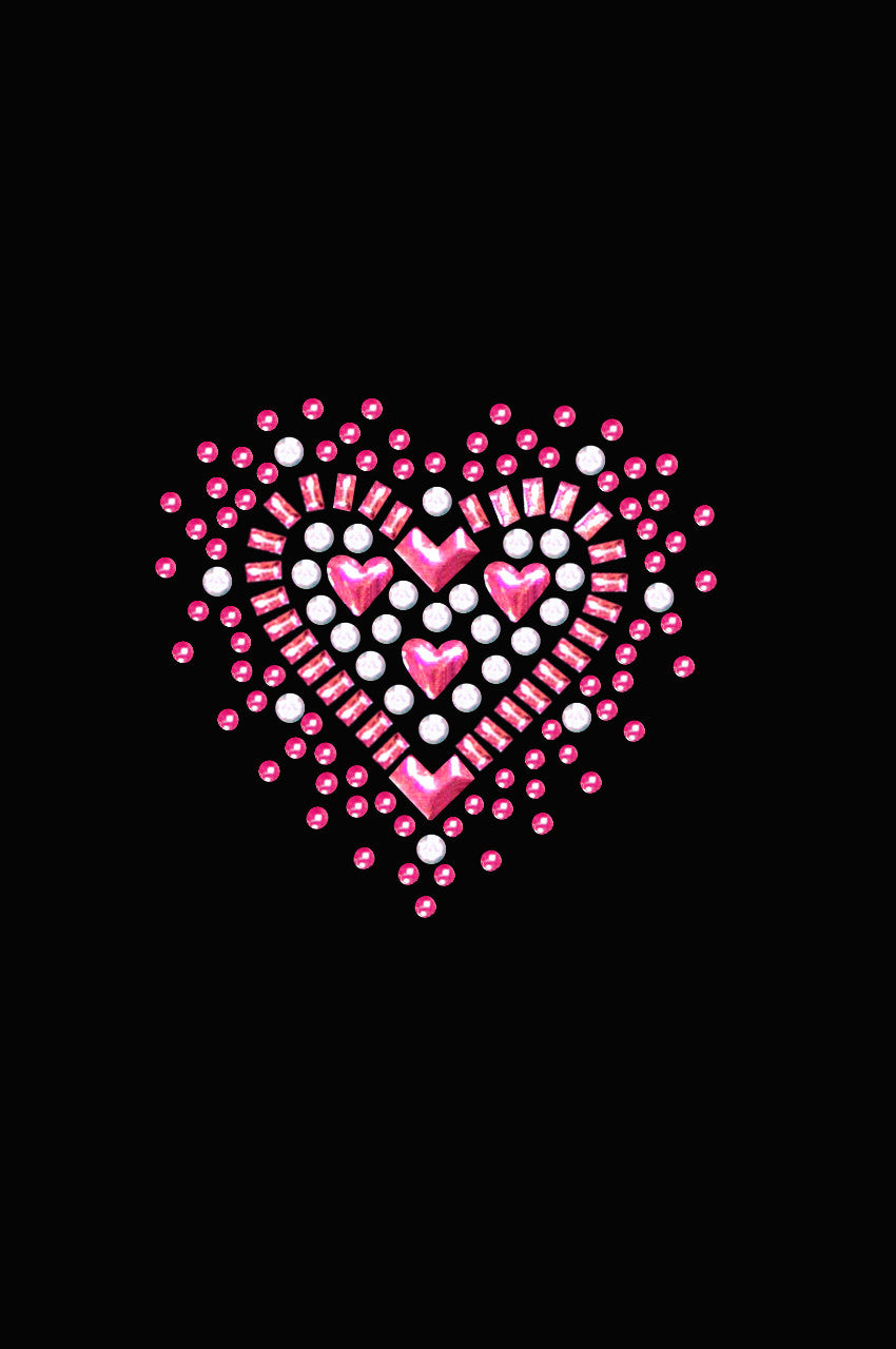 Pink Austrian crystal Heart Bandanna